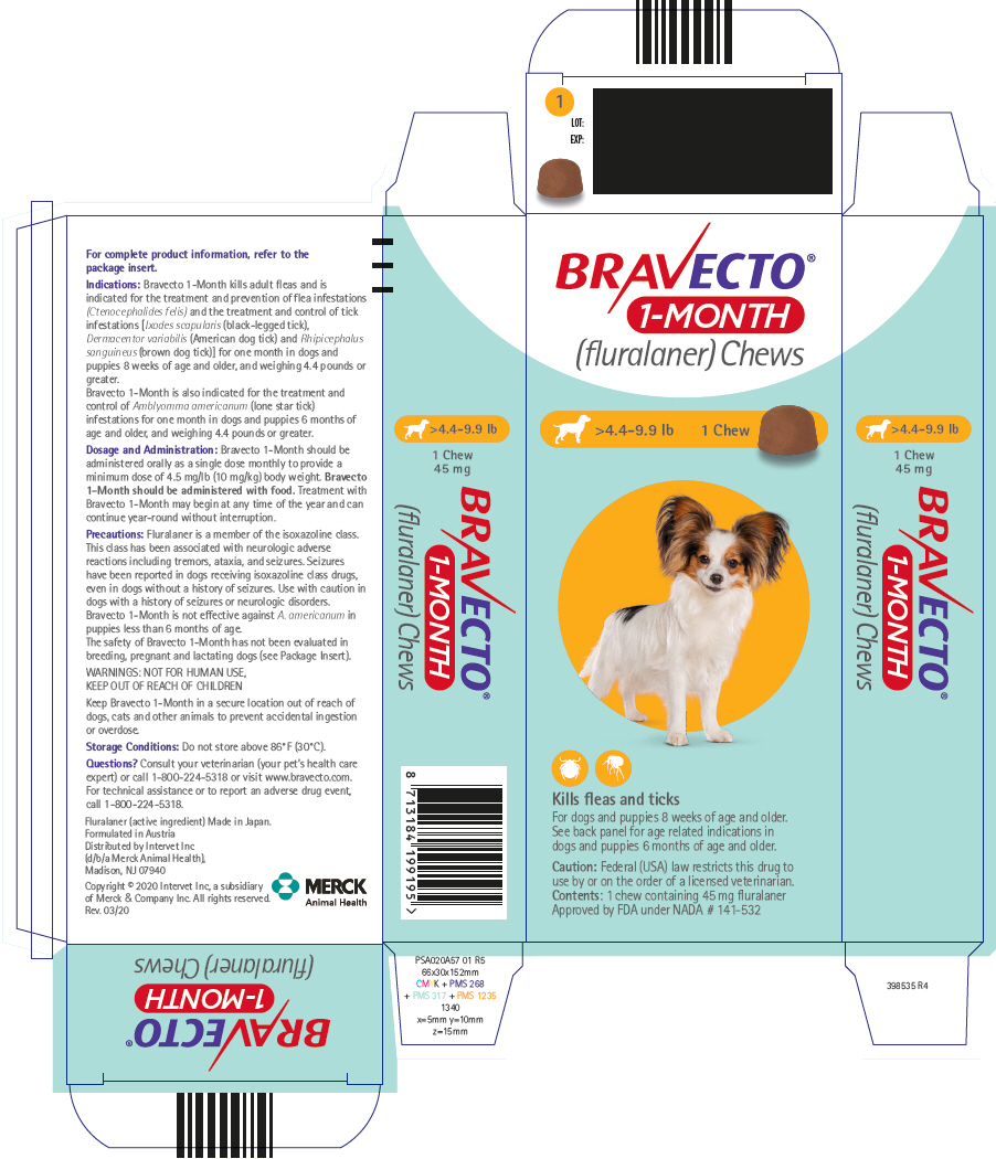 Bravecto 1 Month Merck Sharp Dohme Corp Veterinary Package Insert