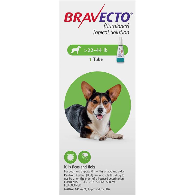 Bravecto For Dogs 22 44 Lbs 10 20 Kg Topical Flea Treatment PetBucket