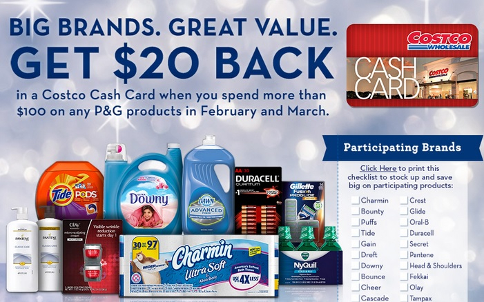 UPDATE P G Rebate Get A 33 Costco Cash Card When You Spend More UPDATE P G Rebate Get A 33 Costco Cash Card When You Spend More