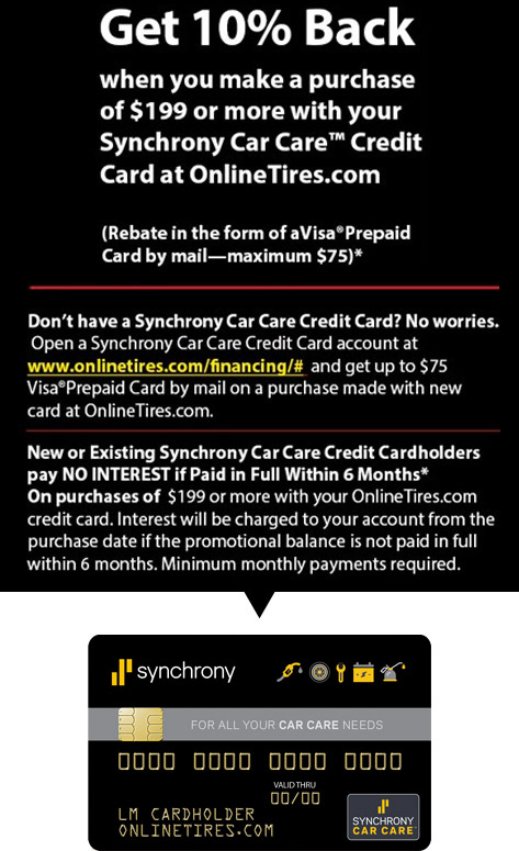 OnlineTires Synchrony Car Care Rebate Onlinetires Vernon Rebate2022
